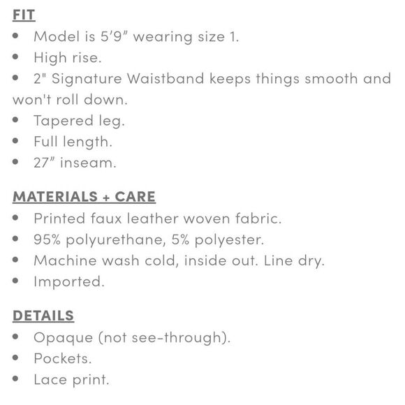 Torrid Women's Plus Size 2X 18-20 Lace Print Full Length Pocket Leggings - Picture 3 of 3